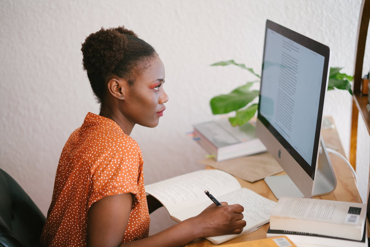 a woman pushing herself to learn on her own way